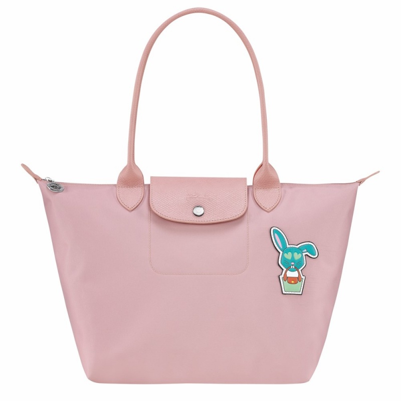 Pink Longchamp Le Pliage CNY M Women's Shoulder Bags